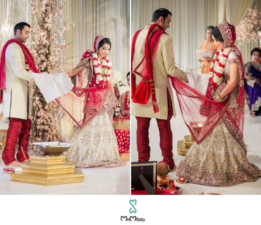 Indian wedding at the Omni Las Colinas - couples tie the knot