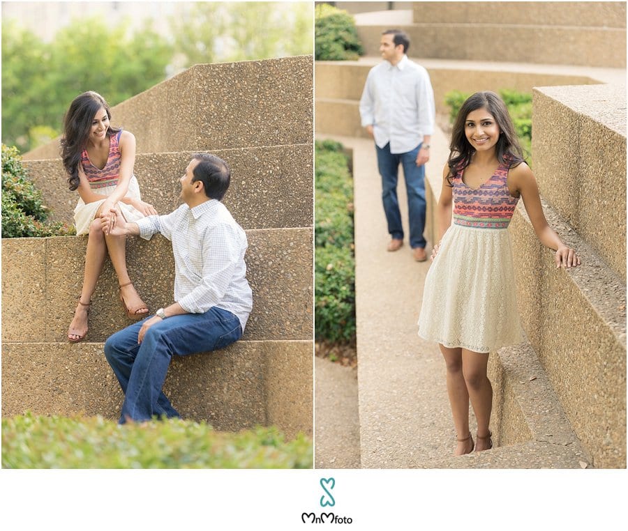 Fort Worth Water Gardens Engagement Photography