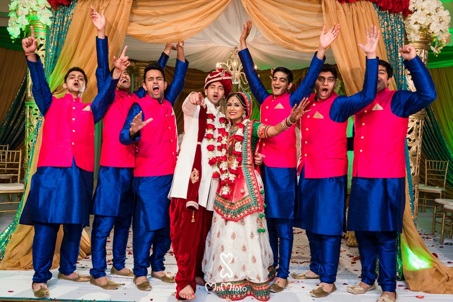 Indian wedding photography Hyatt Dallas bridal party