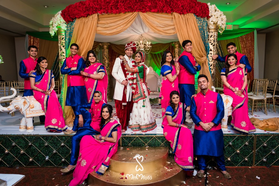 Indian wedding photography Hyatt Dallas bridal party