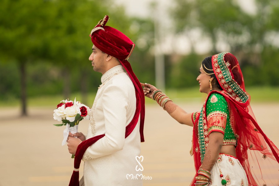 Indian wedding photography first look reveal