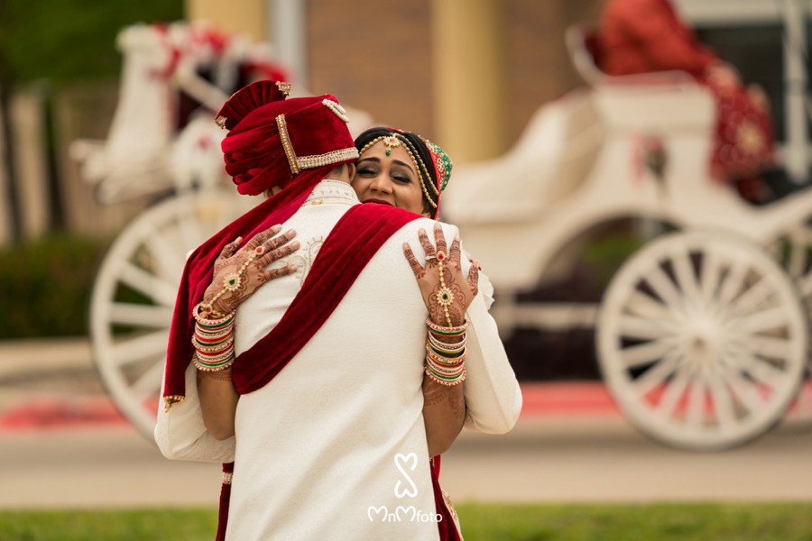 Indian wedding photography first look reveal