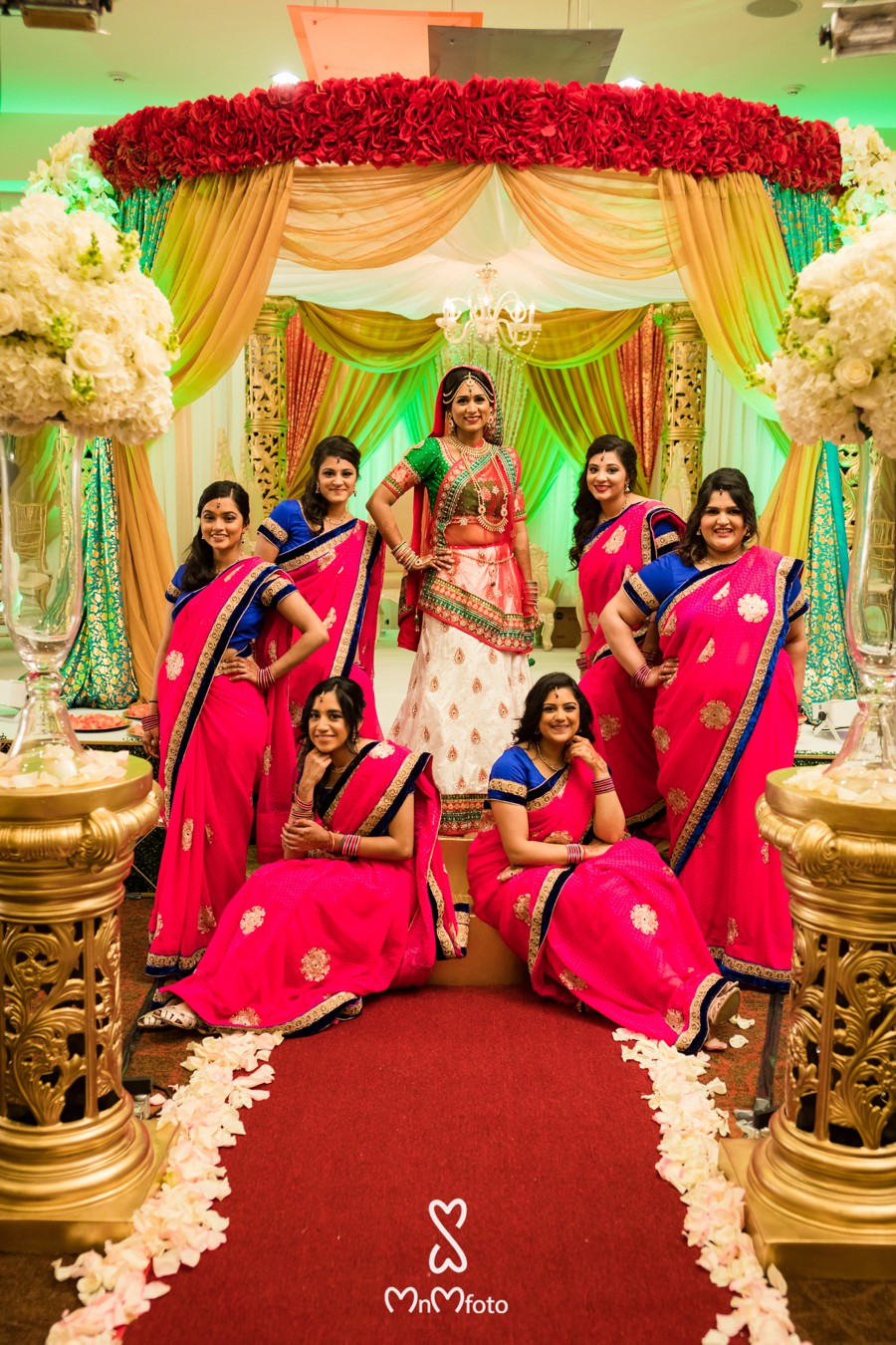 Indian wedding photography Hyatt Dallas bridal party