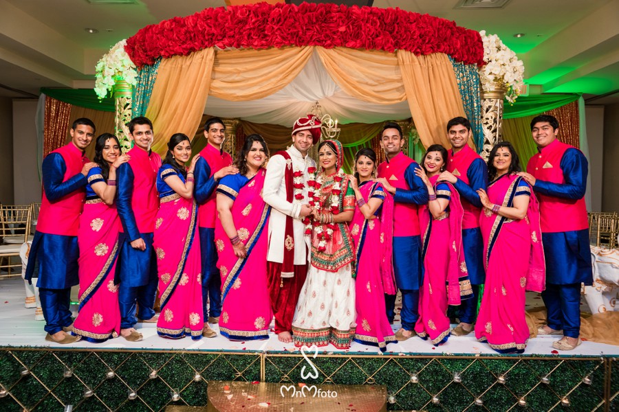 Indian wedding photography Hyatt Dallas bridal party