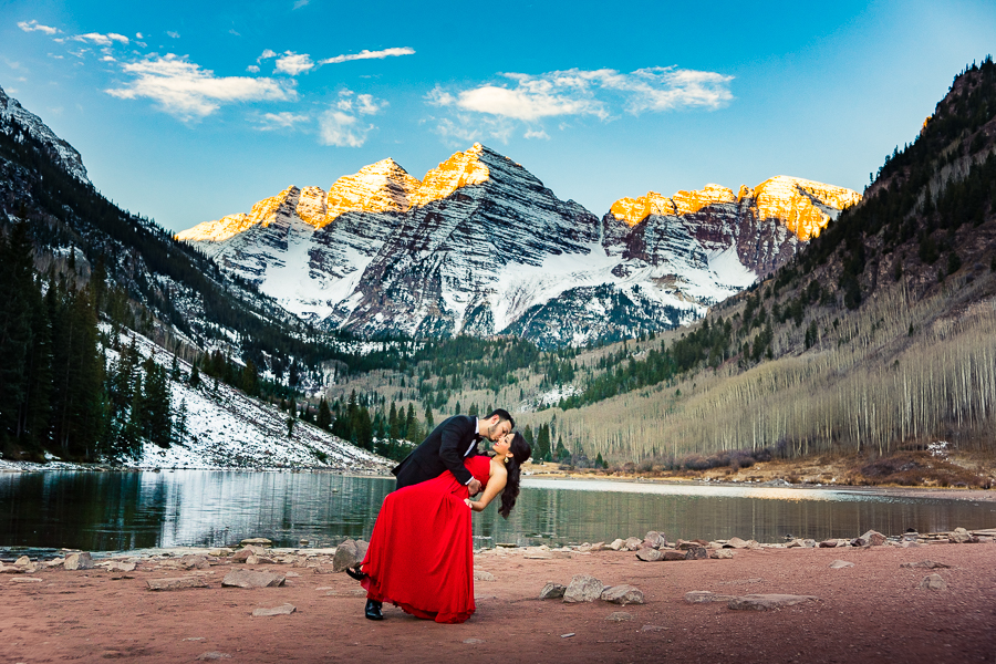 maroon bells engagement photos in aspen colorado