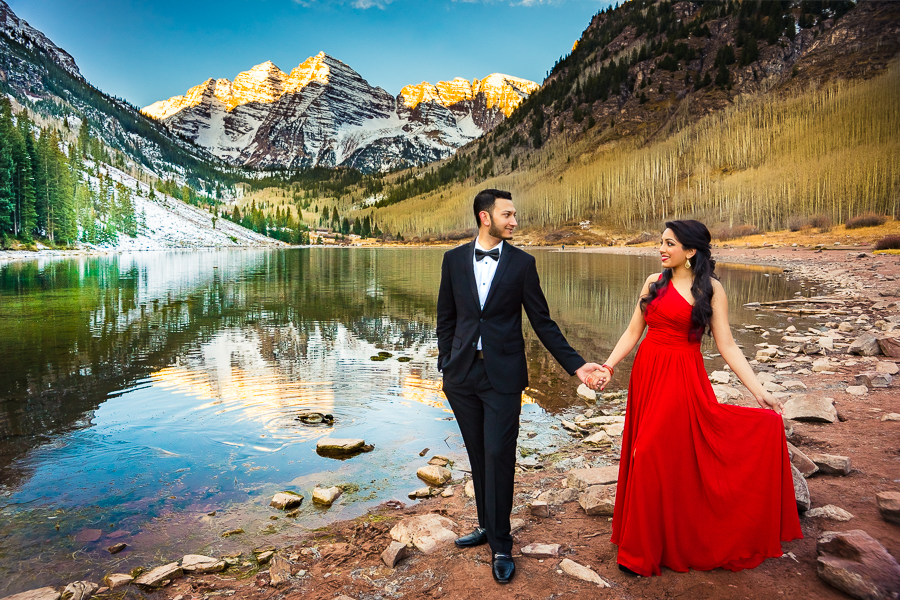 maroon bells engagement photos in aspen colorado