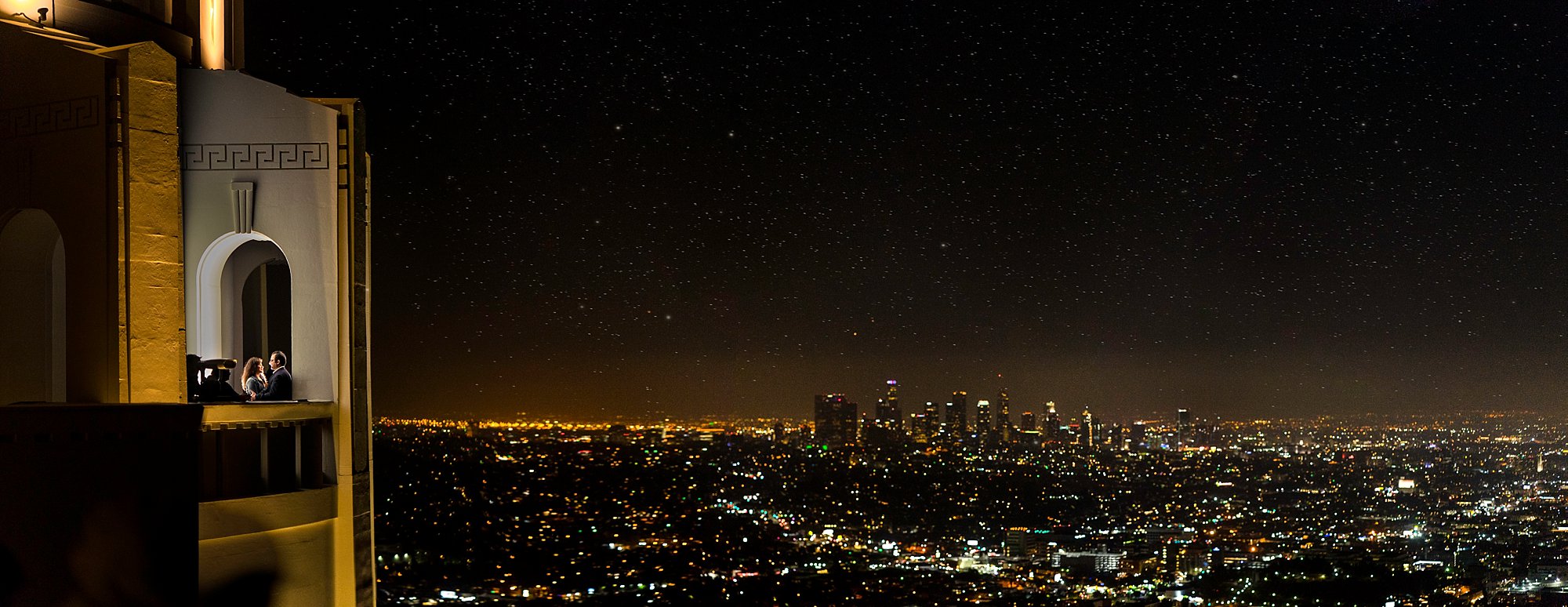 griffith observatory engagement panorama los angeles wedding photographer