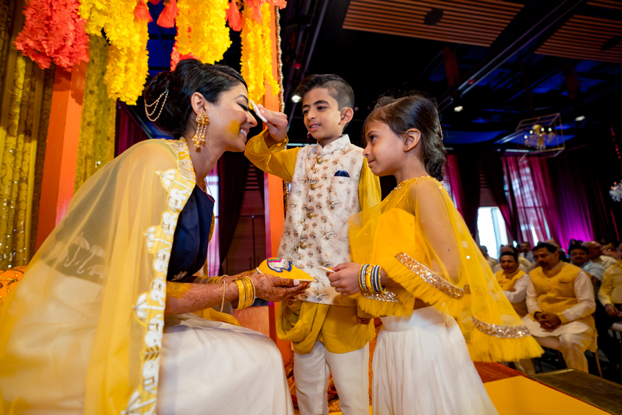 witte museum yellow theme indian pithi haldi event photography 