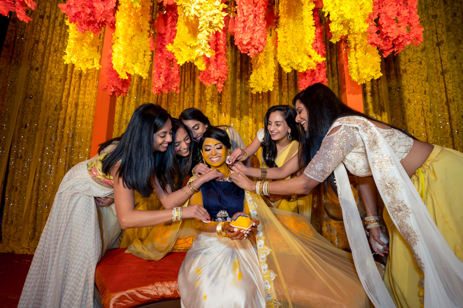 witte museum yellow theme indian pithi haldi event photography 