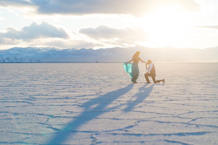 Salt Flats Engagement Photo Shoot Utah 