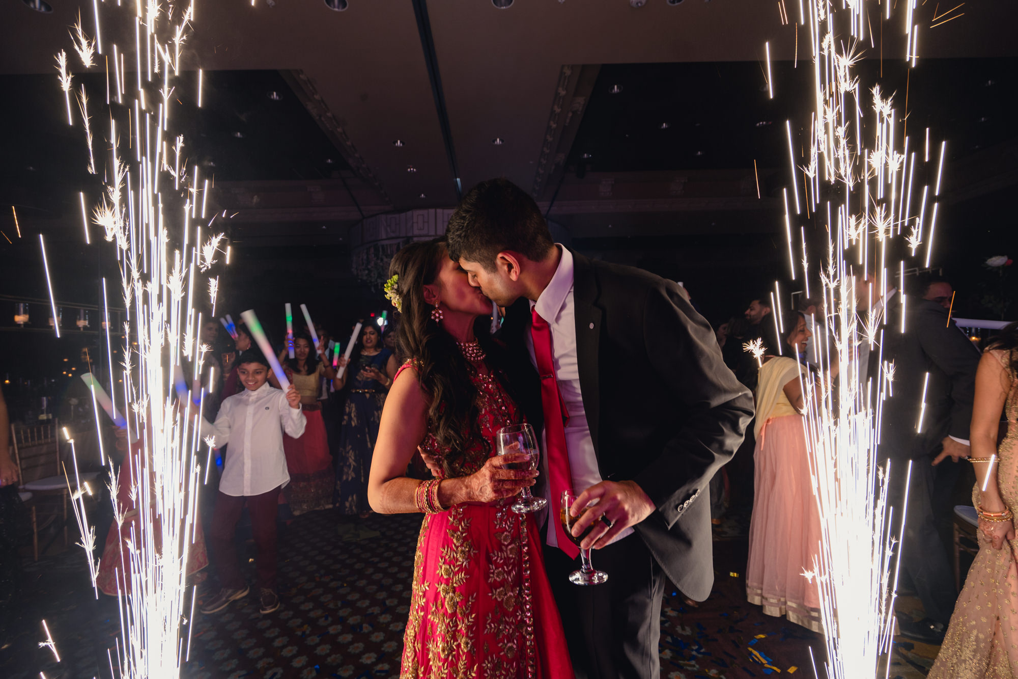 indian wedding reception packed dance floor photos