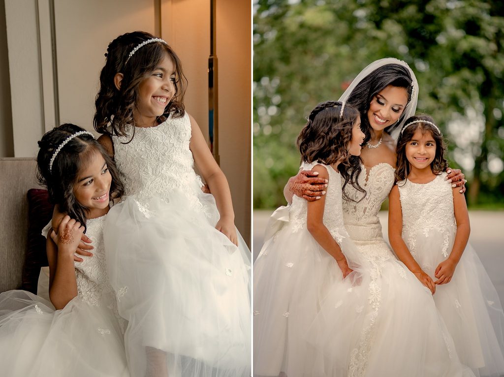 flower girls in white dress