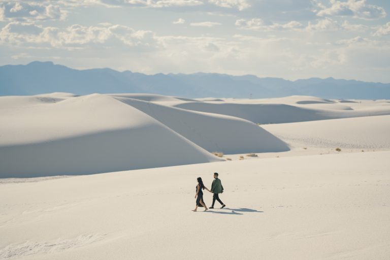White sands desert engagement photo shoot
